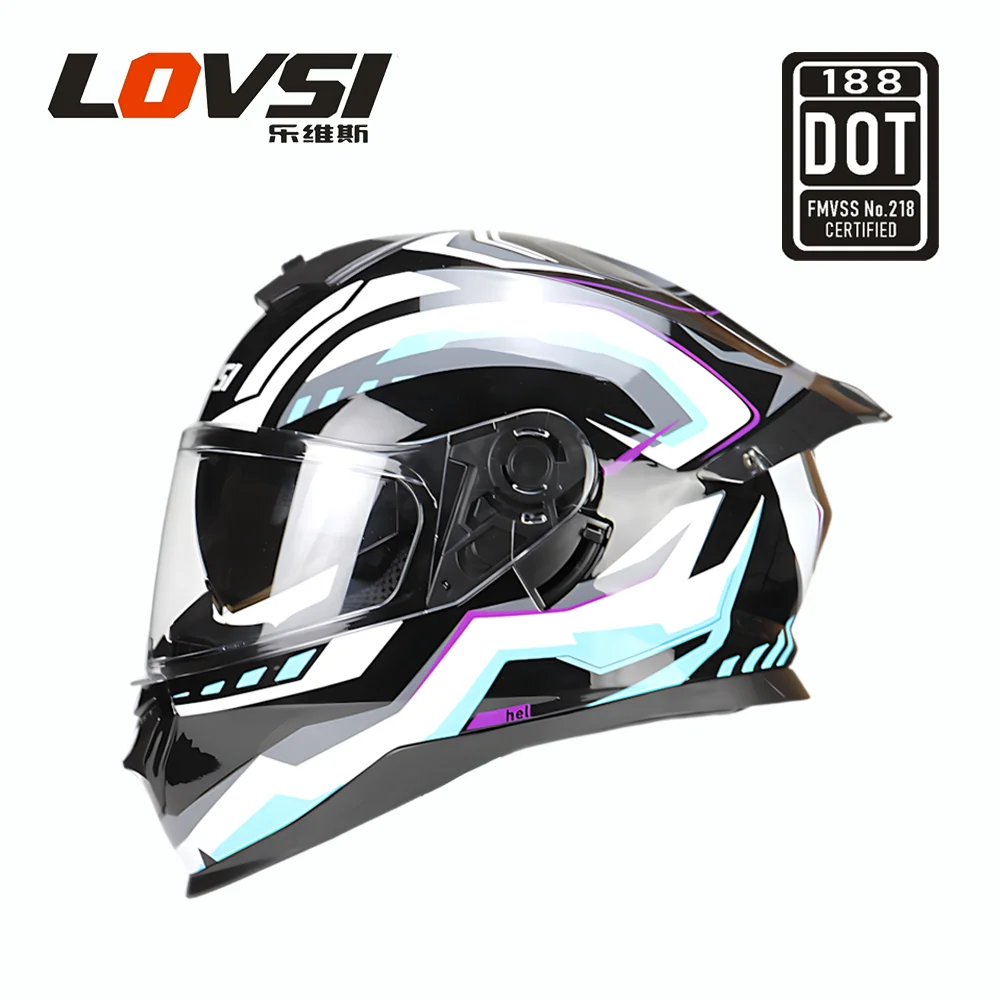 

DOT Certified Full Face Motorcycle Helmet Racing Dual Lens Helmet
