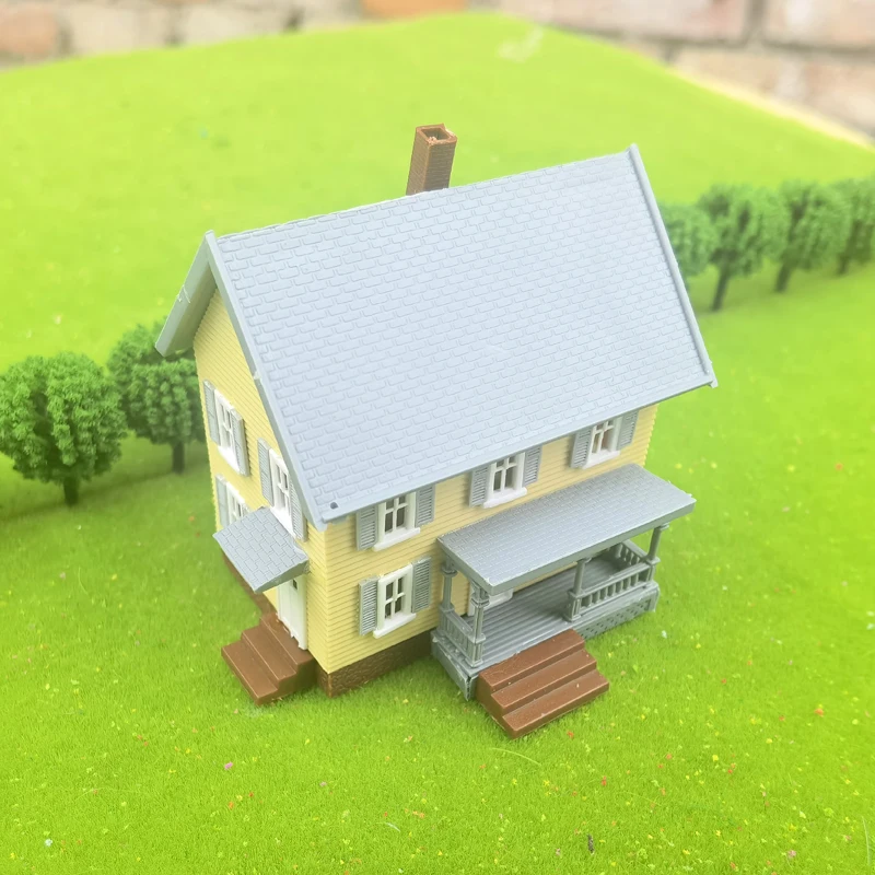 1/150 N Scale Model Dwelling House Model American Style Courtyard Model Scale Kit Building House Material Train Railway Layout