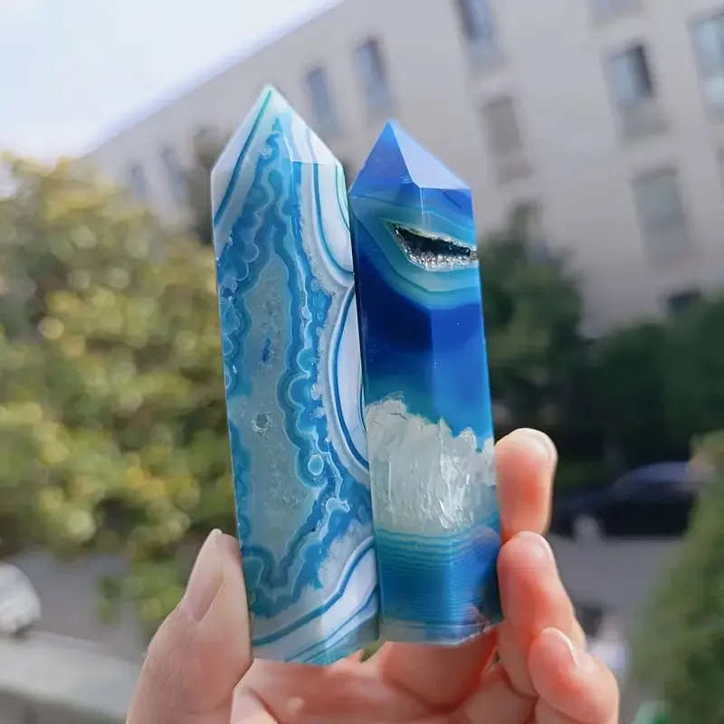 

Синий Агат Кристалл Необработанный Камень