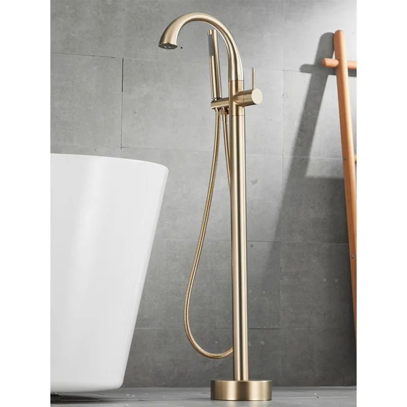 

Single Handle Dual Control Floor Standing Freestanding Bath Shower Mixer Tap Chrome Black Brushed Gold for Pedestal Bathtub