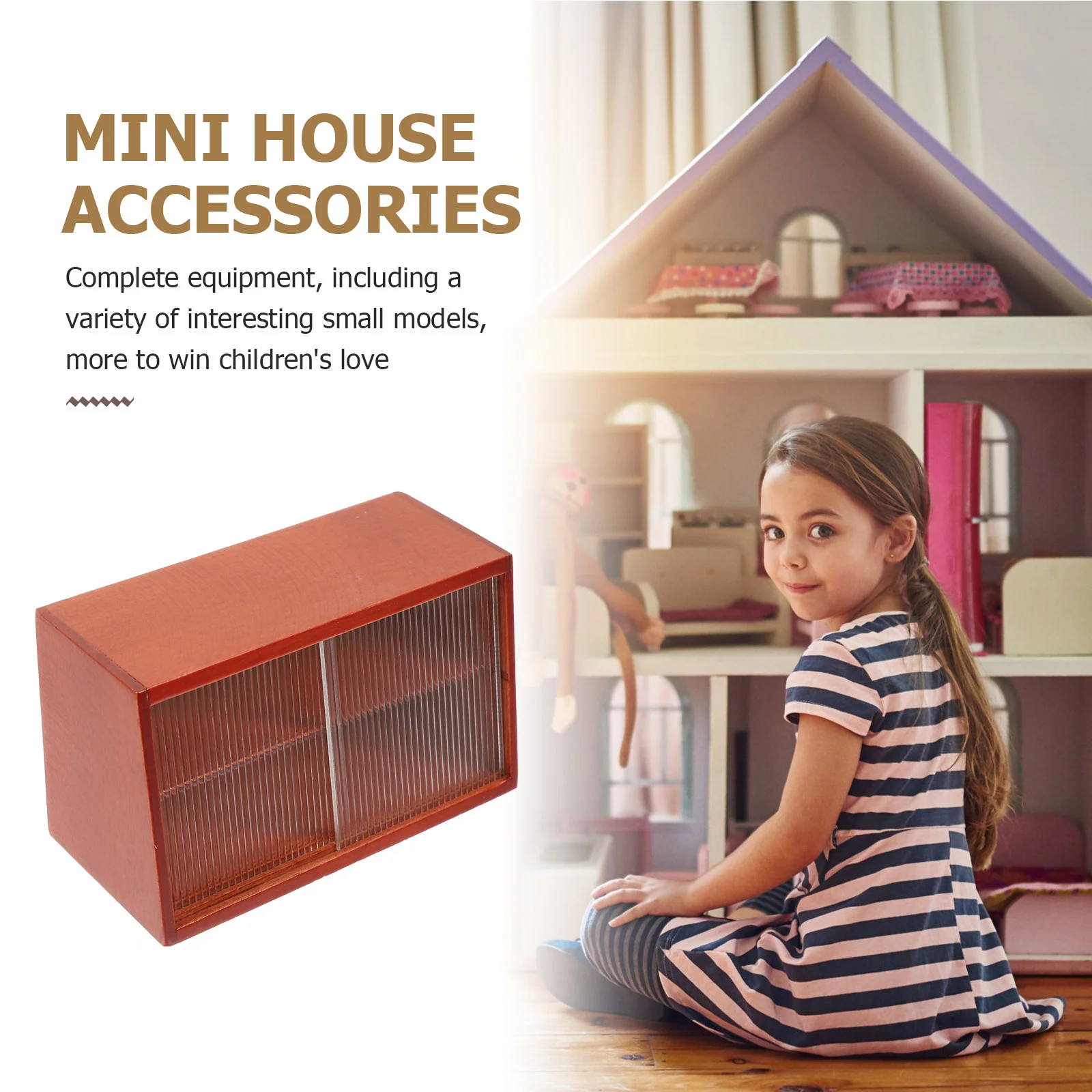 1 ชิ้น Miniature เฟอร์นิเจอร์ตู้โชว์ Birch Mini ชั้นวางชั้นวางของตู้โชว์ชุดจอแสดงผลชั้นวางอาหารจอแสดงผลตู้แสดง