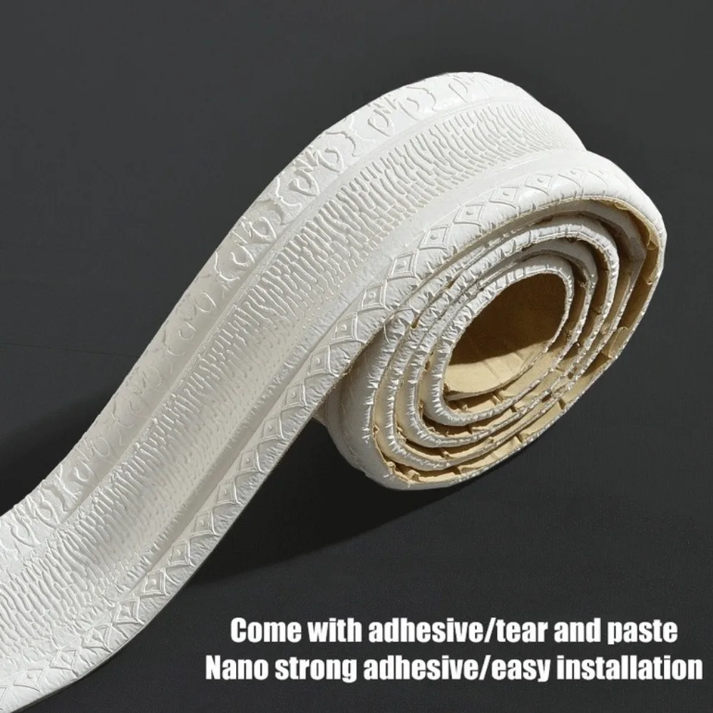 2.3 Meters * 8cm XPE Foam 3D Skirting Line Waterproof Thicken Wall Stickers Self-adhesive Home Decor