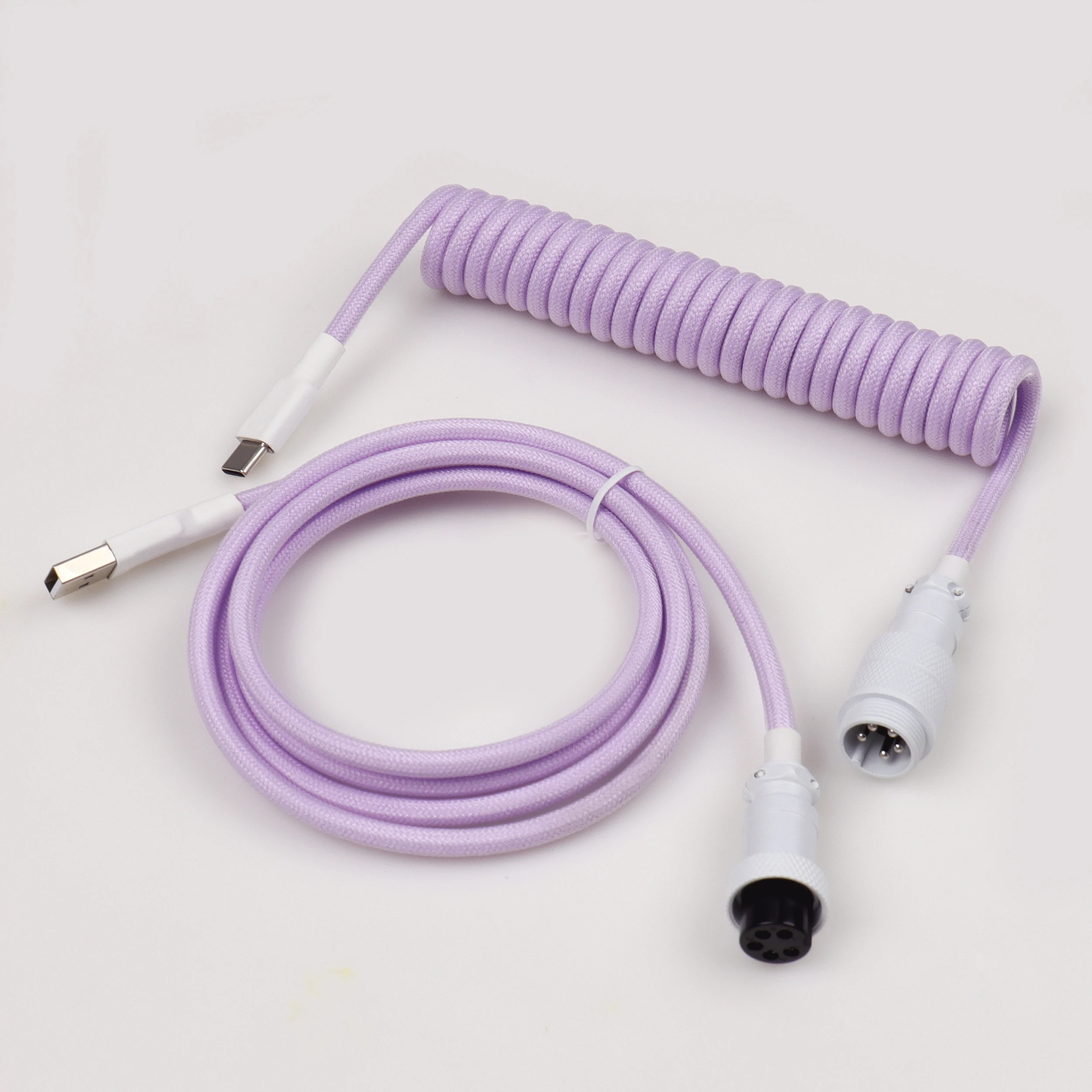 Lano benutzer definierte Paracord gewickelte mechanische Tastatur Typ c Daten feder kabel gx16 Aviator Coil Spirale USB c für Gaming Coiled Kabel 10