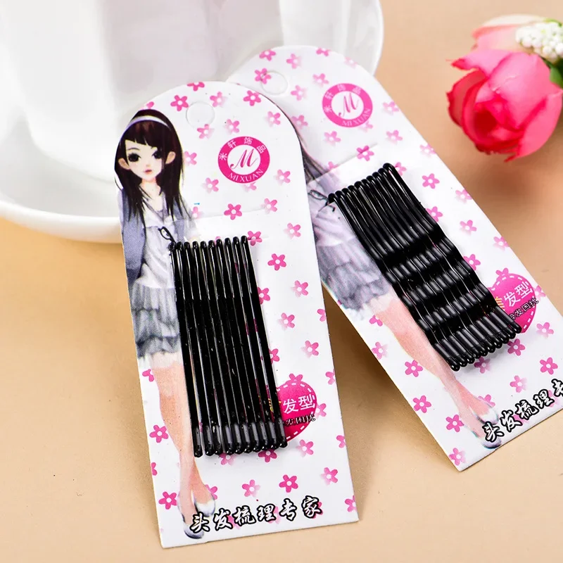 Popularność Proste spinki do włosów Czarna aluminiowa spinka do włosów Bobby Pin Akcesoria do włosów Nakrycia głowy Końcówka kulista Bob Pins