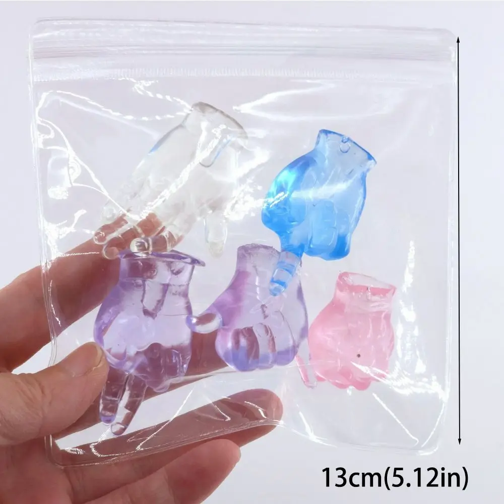 Left Right Hand Squeeze Toys Tiny Finger Hands Funny Mini Finger Puppets Transparent Creative Finger Toys for Kids