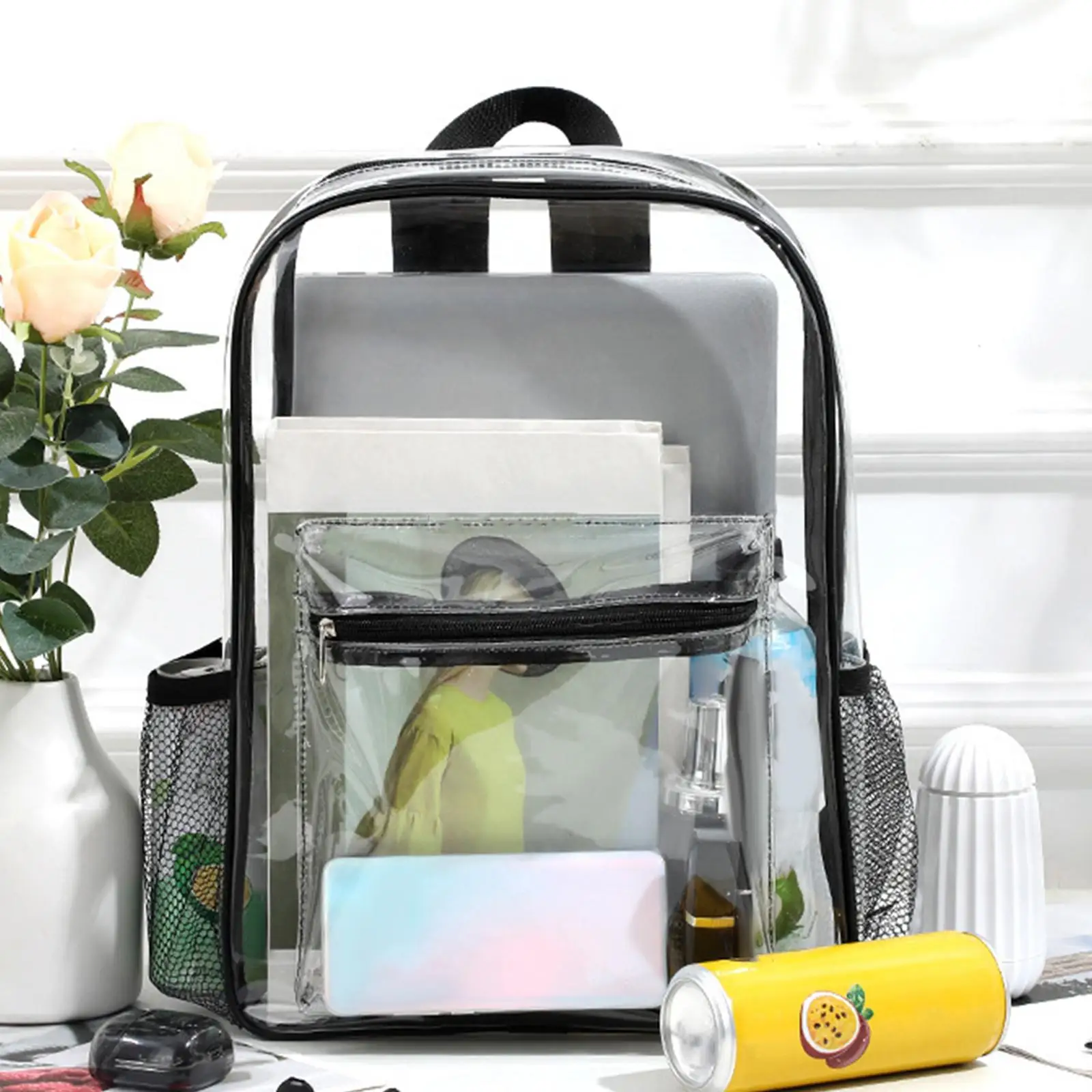 Transparent Japanese High School Girls Backpack Teenage Girls Multi Pockets Shoulder Backpack Waterproof School Bags