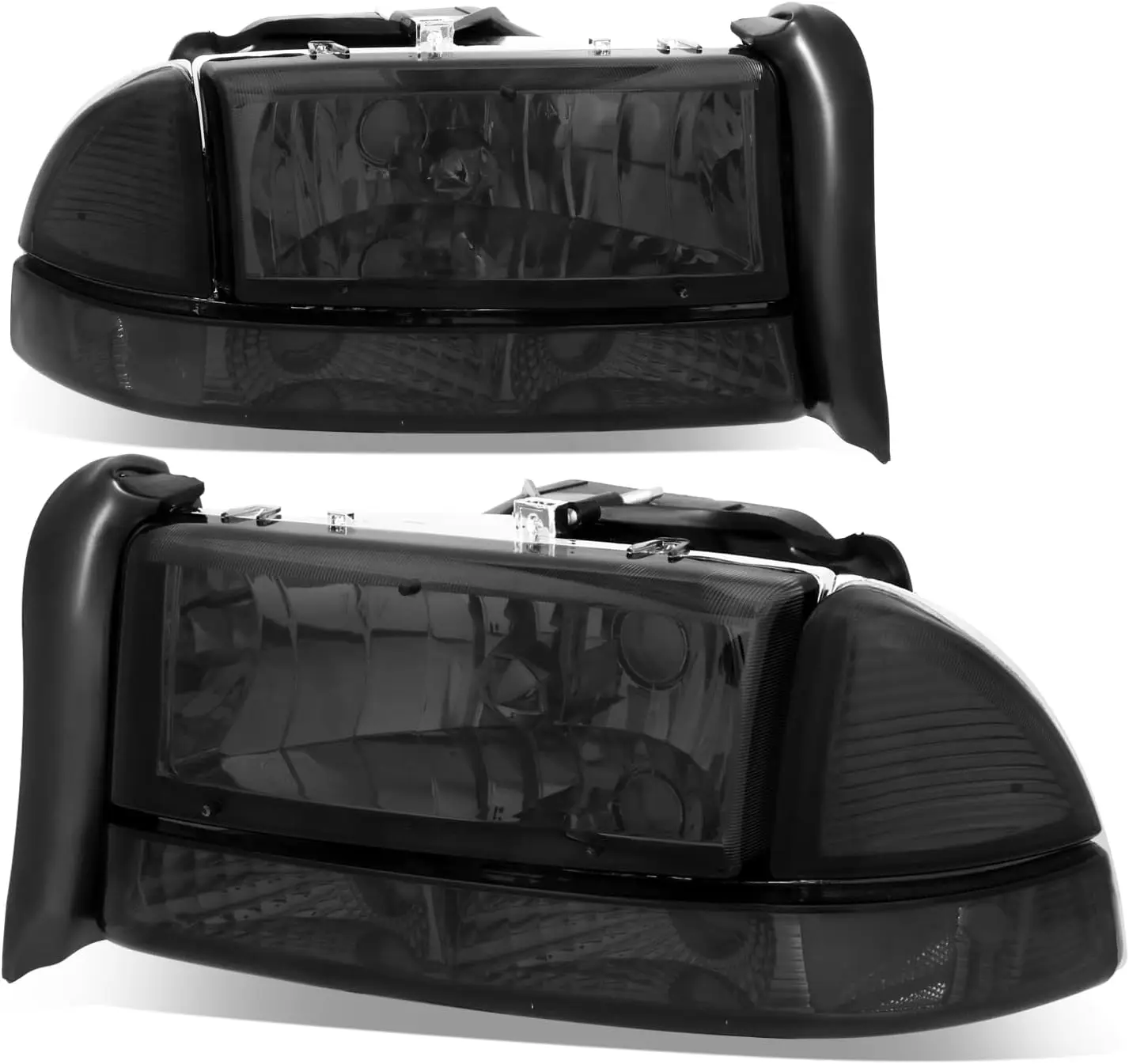 

Headlights Assembly Compatible with 1997-2004 Dodge Dakota Durango, Driver and Passenger Side Halogen Headlamps Replacement w/Bu