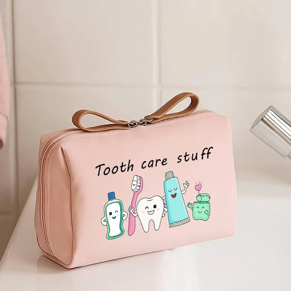 

Забавная косметичка с зубными мотивами, милая дорожная сумка для туалетных принадлежностей, идеальный подарок для стоматологов и гигиенистов.