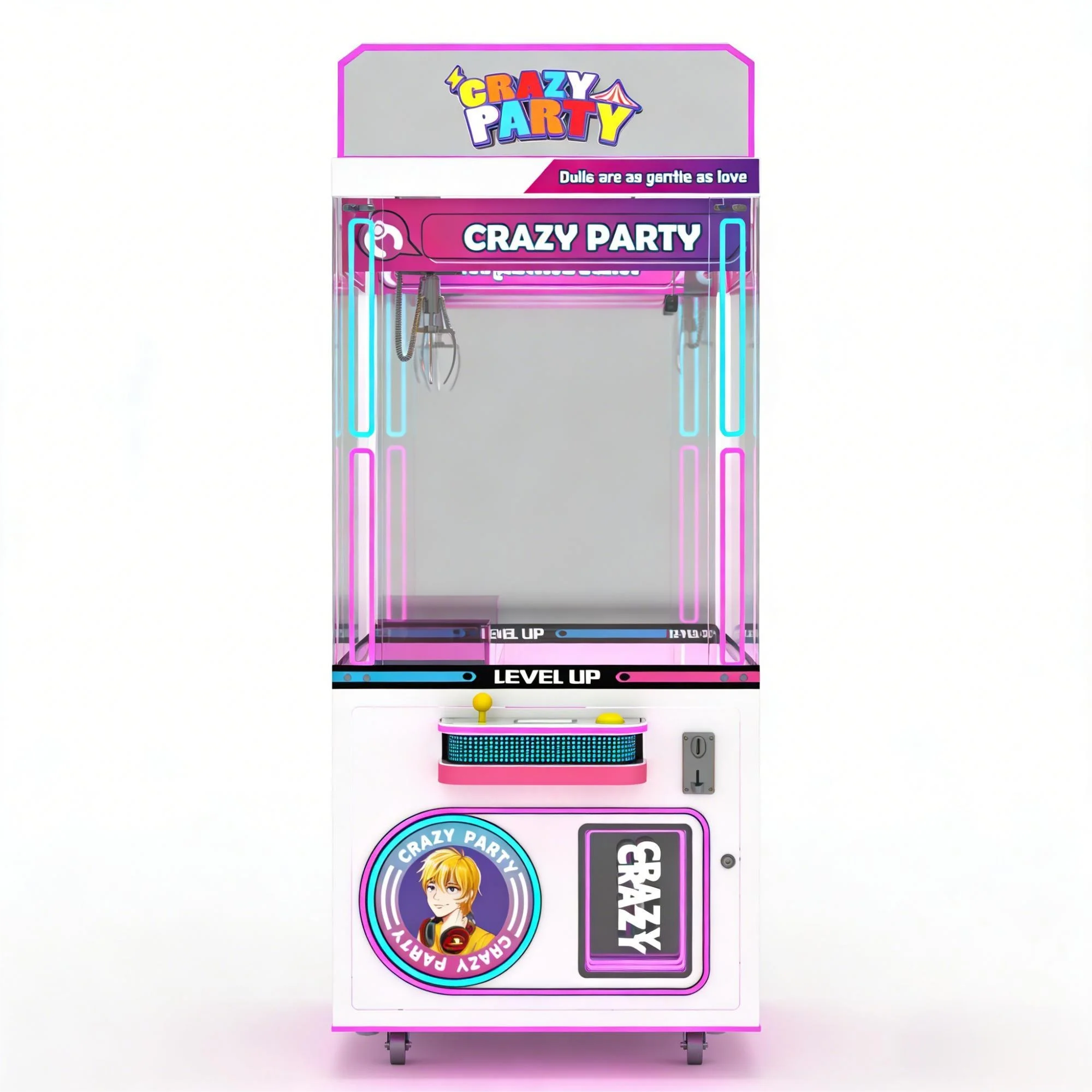 Customized Acrylic Plastic & Metal Mini Claw Crane Doll Machine with Beautiful Cosmetics Design