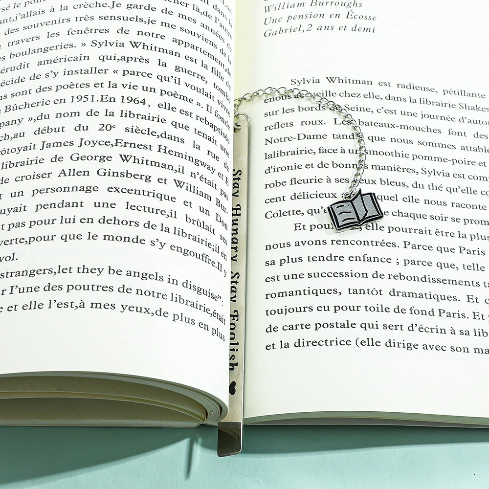 Stay Hungry Stay Stupid Stainless Steel Text Bookmark, A Thoughtful Reading Gift for Bookworms