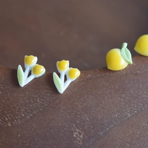 7 pairs of Small Earrings Set Week Beautiful 925 Bathed the Silver Ceramic Needle Delicate Resin Flower Jewelry Gifts for Woman 8 Main Sales Find - №8