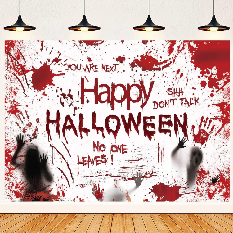 Red Halloween Terrifying Ghost Spooky party photo background photography backdrop banner