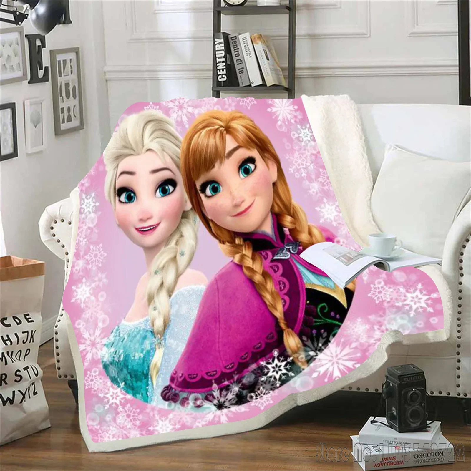 Disney Frozen Princess Elsa Cartoon personalizzato Modern Home Coperta per bambini Coperta per divano letto Decor Coperte per pisolino in pile Ragazzi Ragazze Regalo