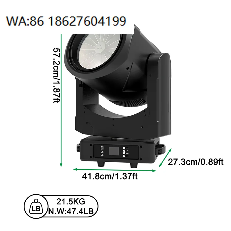 Professional 4x60W RGBW LED Moving Head DMX512 Zoom Beam Wash 3-in-1 Turbofan Effect Lamp for Disco DJ Club