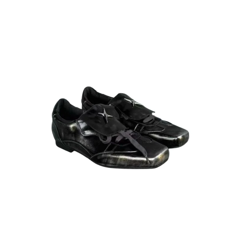 

2026 Women Niche High-end Ballet Soft-soled Single Spring New Versatile Lace-up German Training Retro Handmade Leather Shoes