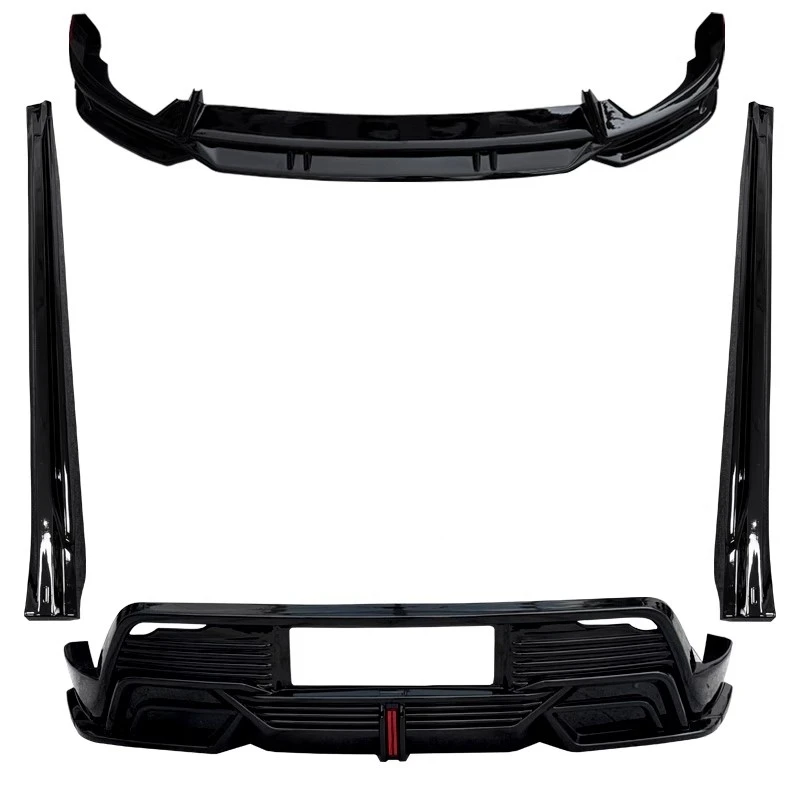 

Глянцевый черный автомобильный комплект кузова для Tesla Model Y Refresh 2025, модифицированная передняя лопата, боковые юбки, задняя губа с подсветкой