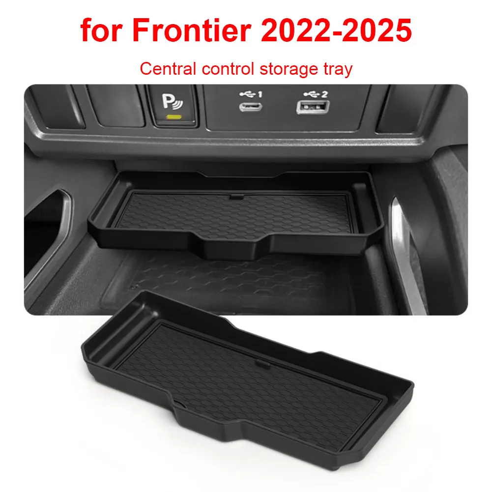 Organizador de consola, bandeja de almacenamiento de coche para Nissan Frontier 2022 2025, solución de almacenamiento Interior de vehículo ABS PVC