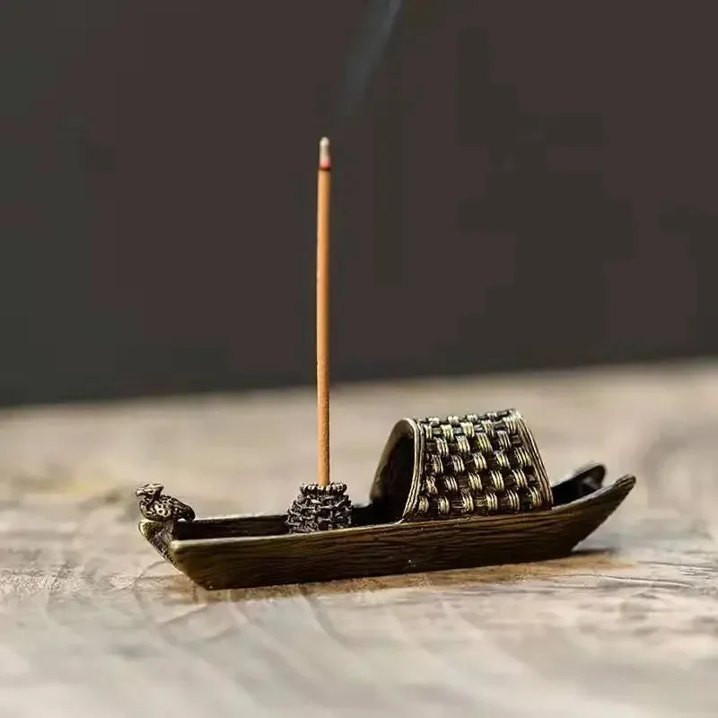 Alloy Incense Burner Metal Incense Stick Zen Thread Incense Tea Art Ancient Style  Stand Metal Ship  Holder Creati