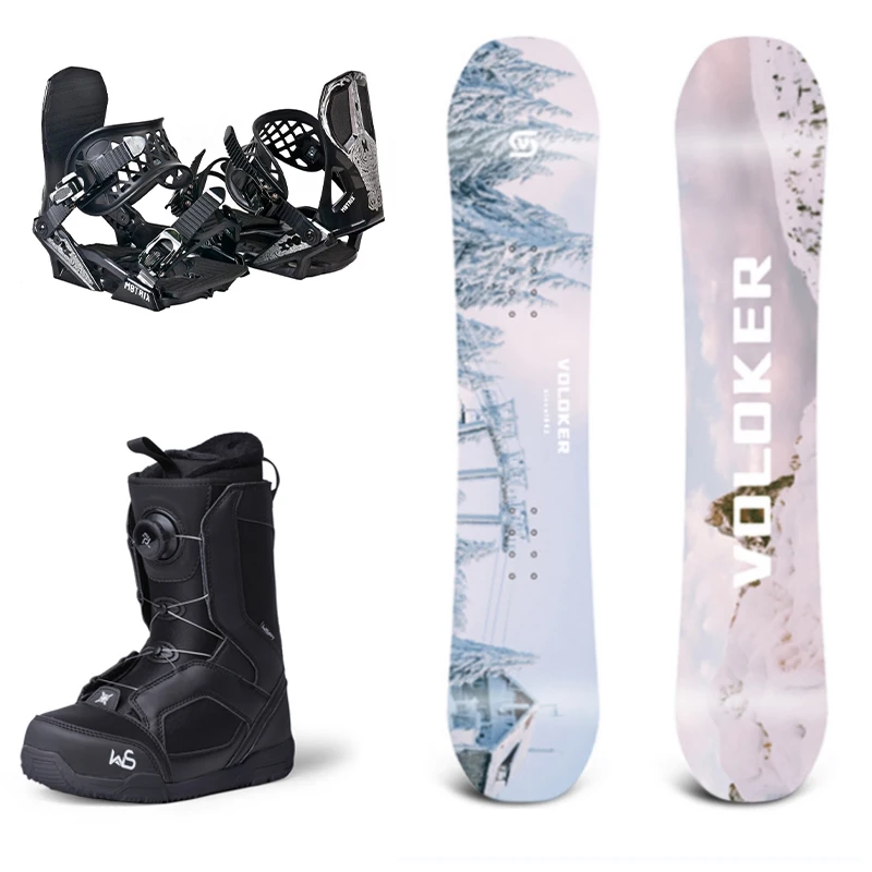 Custom Carbon Fiber Freestyle Snowboard Set Snowboard Boots Men