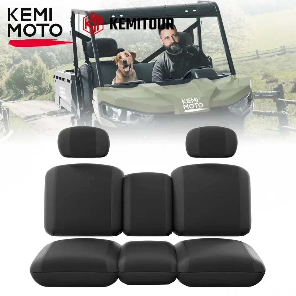 

UTV 1680D Front Two Doors Split Bench Seat Covers w/ Headrest for Can-Am Defender DPS HD7 HD9 HD10 CAB 6X6 PRO DPS