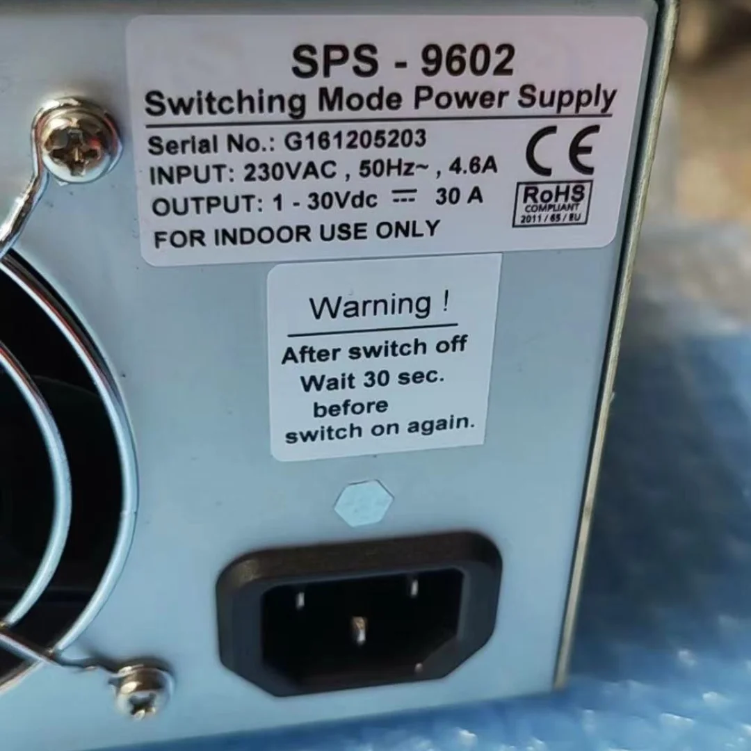 Segunda mão alta precisão ajustável Power Supply, SPS9602 Testing OK, entrega rápida