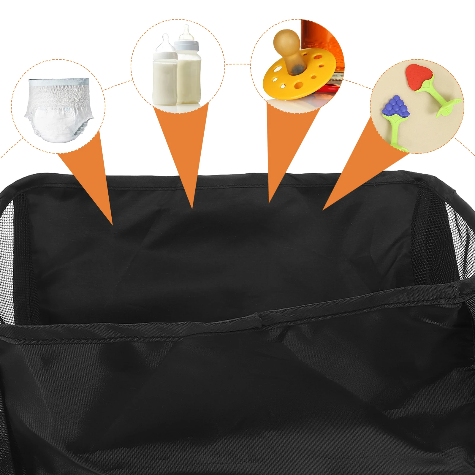 

Sturdy Stroller Bottom Storage Bag Organizer for Baby Diapers Pacifiers Milk Bottles Waterproof Oxford Cloth Easy for New