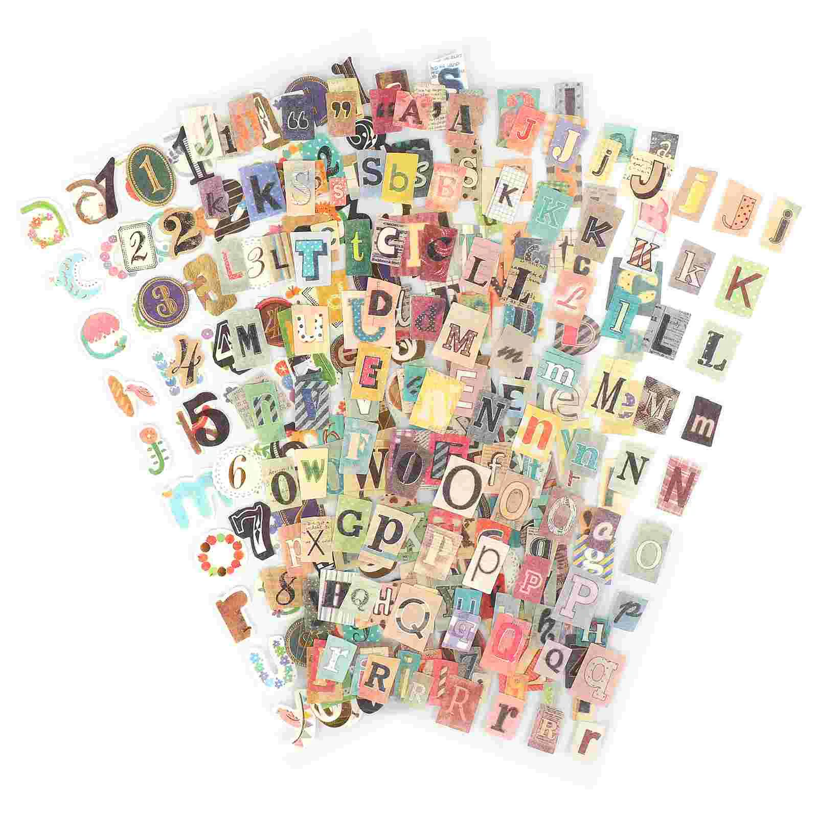 6 Sheet Letter Number Sticker Kit Scrapbook Signs Japanese Paper Anti-fading Stickers Child