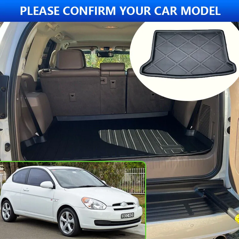 Car Trunk Mat For Hyundai Accent Verna 2006~2011 Dodge Attitude MC 2007 2008 2011 Trunk Mats Rear Cargo Tail Pad Auto Accessorie