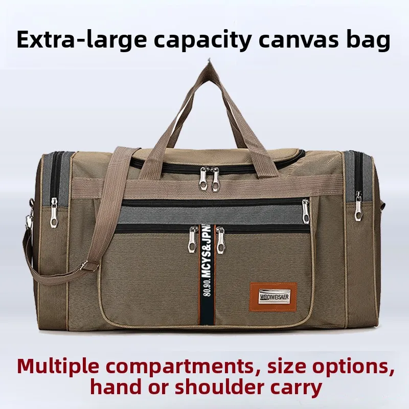

Large Capacity Canvas Travel Bag Outdoor Retro Luggage Bag Handheld Unisex Workwear Clothing Single Shoulder Bag for Travel