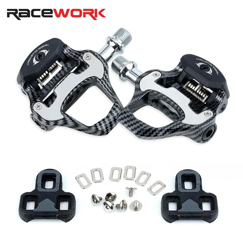 

RACEWORK педаль блокировки шоссейного велосипеда, педаль для велосипеда, углеродное волокно, подшипник Peilin, самоблокирующаяся педаль блокировки, соответствующая замковую плату, детали велосипеда