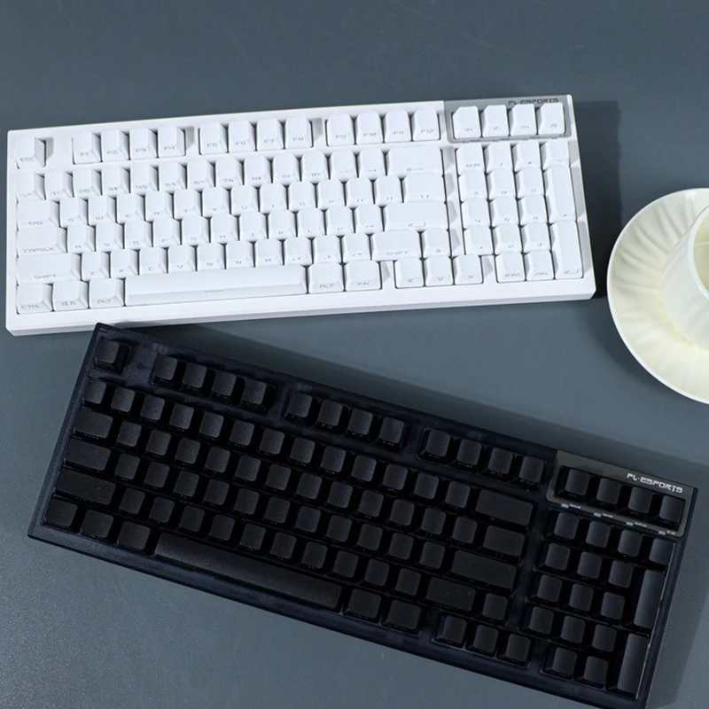 Material 133 Keys Cherry Profile Gray Gradient Keycaps Side Engraved Dye Sublimation For Mechanical Keyboard Keycaps