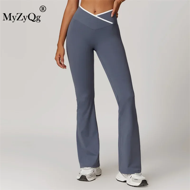 MyZyQg Women Skinny Yoga Leggings Micro Crossover High Waisted Wide Leg Flared Pants Women Sports Fitness Pants