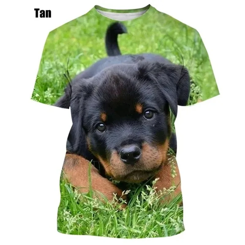 New Fashion Rottweiler 3D Printing T-shirt Men\'s And Women\'s Clothing Summer Casual Short-sleeved Pet Dog Tshirts Oversized Tops