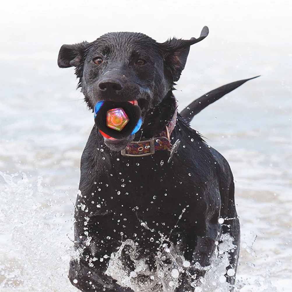 

2Pcs Light Up Dog Balls Interactive Squeaky Bite Resistant Training Luminous Molar Dog Plaything Supplies Pet Supplies