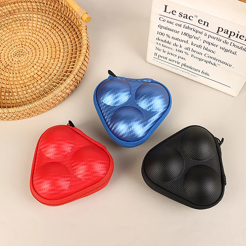 Trendy PU Leather 3 Ping-pong Balls Storage Table Tennis Box Case Waterproof Sport Training Accessory