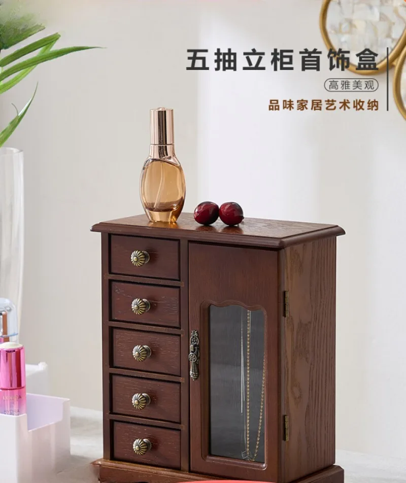 Jewelry Storage Box High-grade Wooden Multi-layer Large Capacity Home Vintage Chinese Necklace Jewelry Hand Jewelry Box