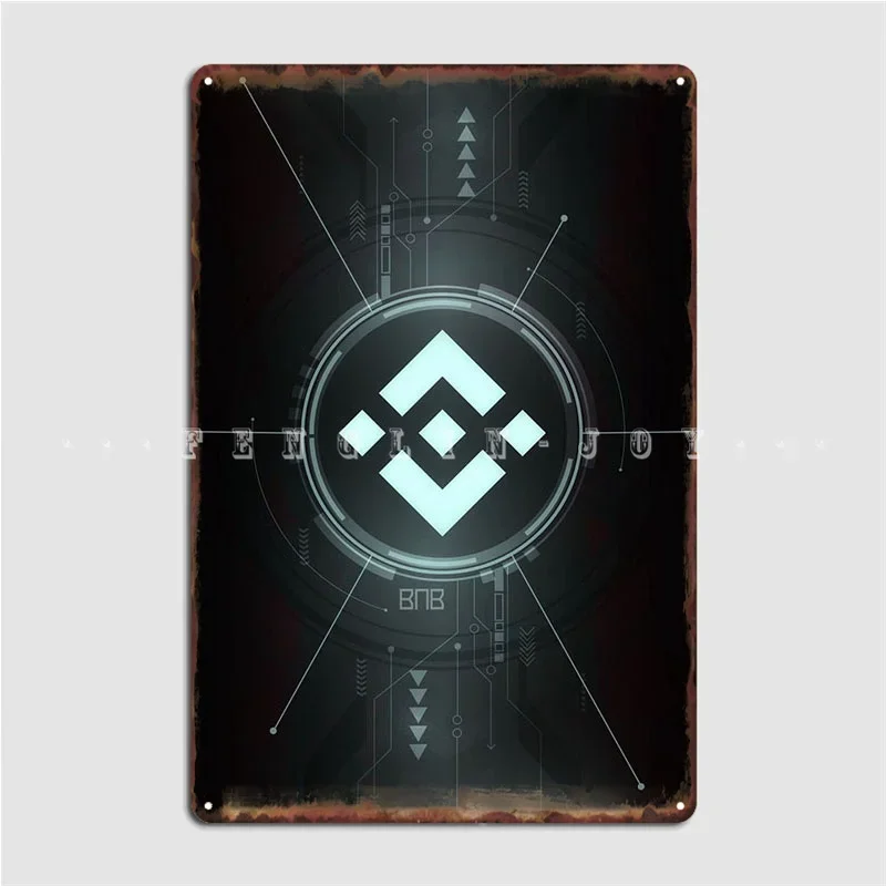 Binance Poster Metal Plaque Mural Painting Funny Pub Living Room Tin Sign Poster