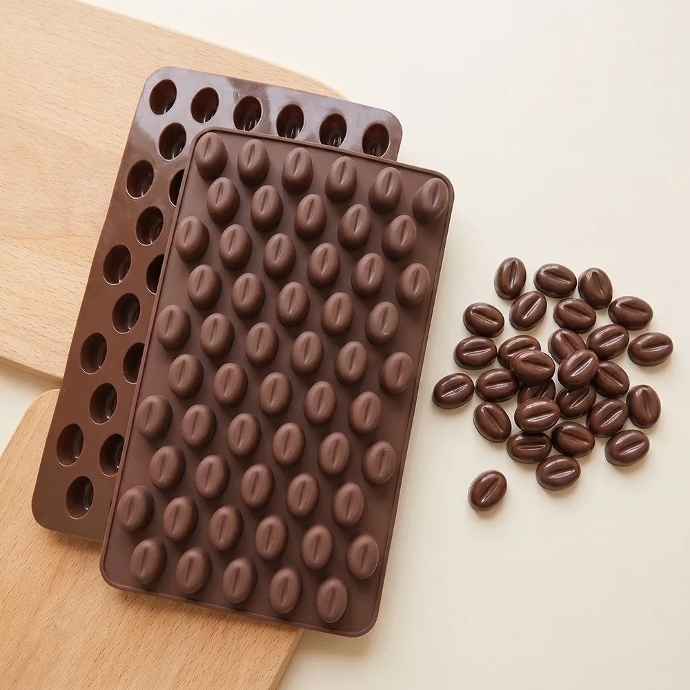 55 Cavity Coffee Bean Mold Realistic Texture Coffee Bean Shape Silicone Baking Mold DIY Multi-Cavity Structure