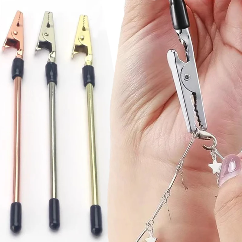 1pcs Bracelet Alligator Clip Pliers for Necklace Watch Clasps Jewelry Fastening Tool with Secure Hooking Tools