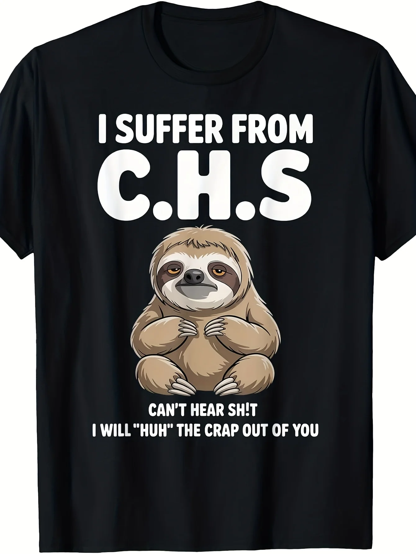 Men's Fun Lazy Bear Quote T-Shirt- 