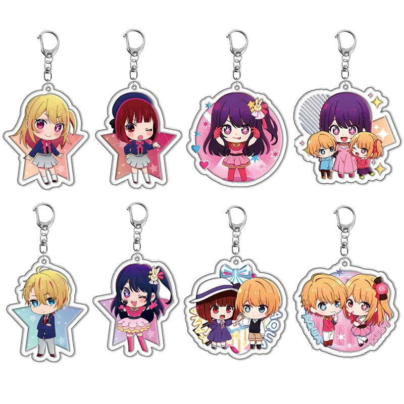 

OSHI NO KO Hoshino Rubii Anime Acrylic Keychain Lovely Bag Charms Pendant Gift Fun Key Chain Cute Souvenir Creative Kingring