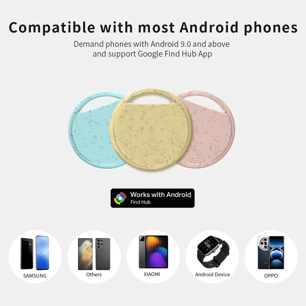 4PCS Android GPS Tracker Wallet Luggage Locator Anti Loss Eco Smart Tag via Google's Find Hub for Samsung Xiaomi MOTO Finder