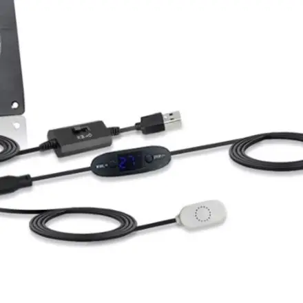 USB-Powered 3-Speed Fan with Adjustable Thermostat for Maintaining Consistent Temperatures in AV Cabinets Grow Boxes