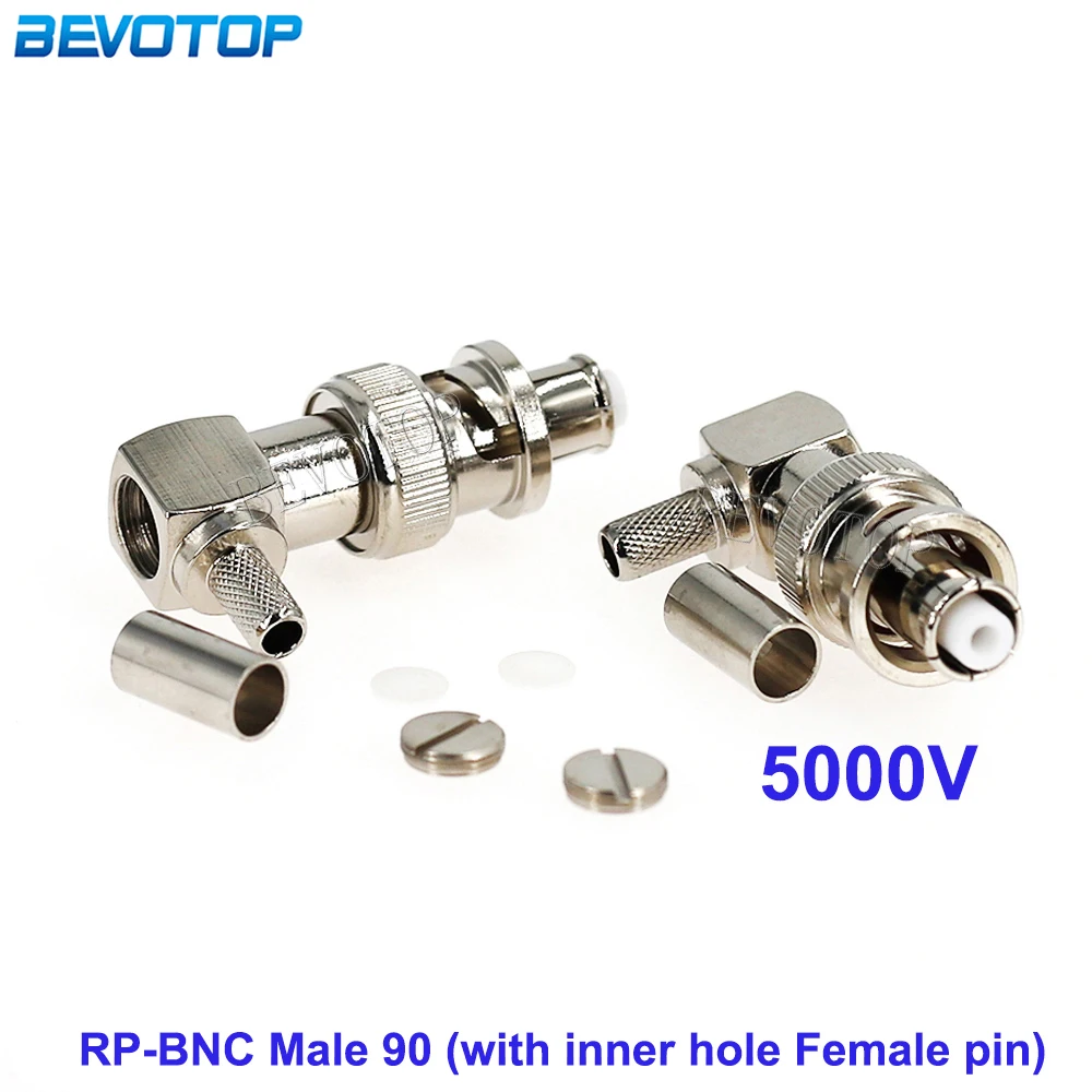 

10Pcs/Lot RP-BNC Male SHV 5000V High Voltage High Quality RF Coaxial Connector for RG58/LMR195/RG223 Cable Power Audio Speaker