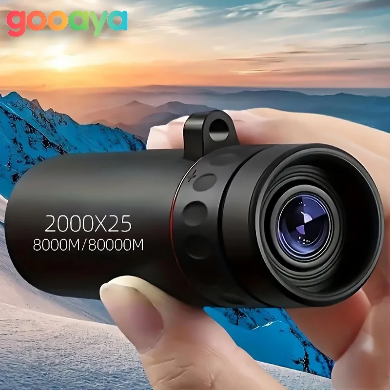 Telescopio Monocular 2000X25 HD, telescopio compacto portátil para viajes, senderismo, pesca, Camping, observación de estrellas, conciertos, observación de aves