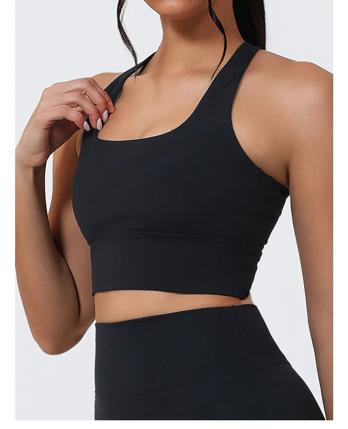 Hearuisavy Sommer-Laufsportweste mit gepolstertem BH, ECO Gym Push-Up-Yoga-Top für Damen, überkreuzter Rücken, U-Ausschnitt, Fitness-Unterwäsche – Detail 23