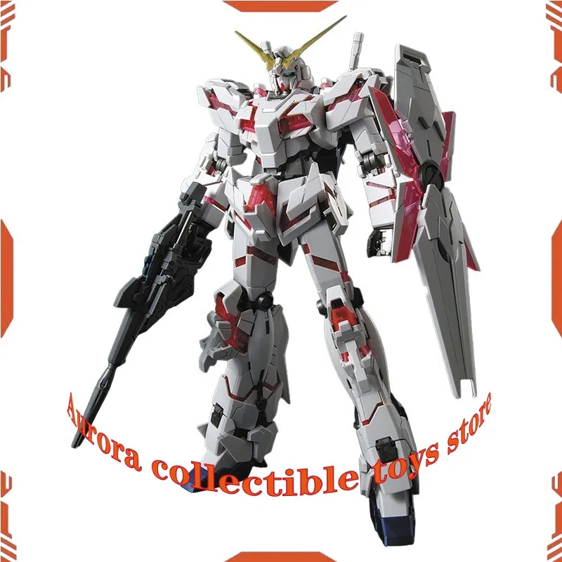 

In stock Bandai GenuineMG 1:100 Unicorn Gundam HD color scheme Undam Anime Action Figure Assembly Model Toys Gifts