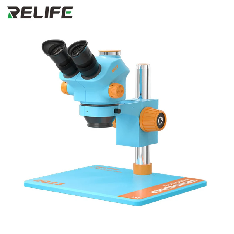 

RELIFE RL-M5T-B11 Trinocular Microscope 0.7-4.5X Continuous Zoom Microscope With Camera for Various Electronic Repair Device