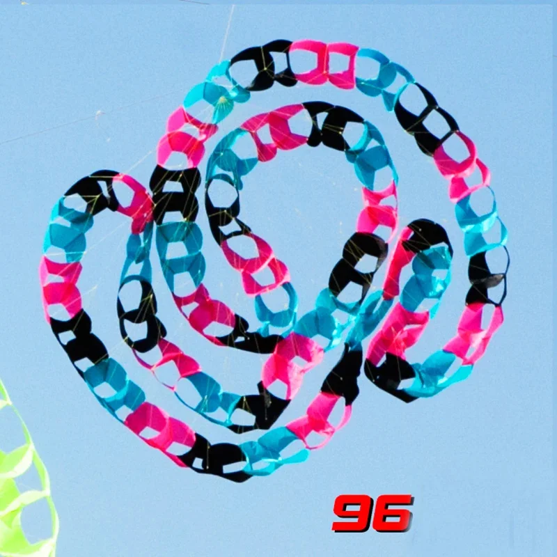 3d kite 96 วงกลมหลุมจี้ kite windsocks soft kite เกมกลางแจ้ง kite surfing spinning top เชือกตัวชี้เลเซอร์สนุก