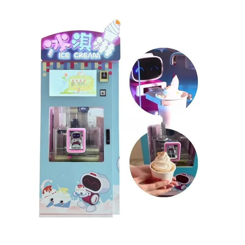 Oceanpower Commercial 3 Flavor Soft Frozen Yogurt Machine, Business 3 Flavors (2+1 Mixed) Soft Serve Ice Cream Maker,